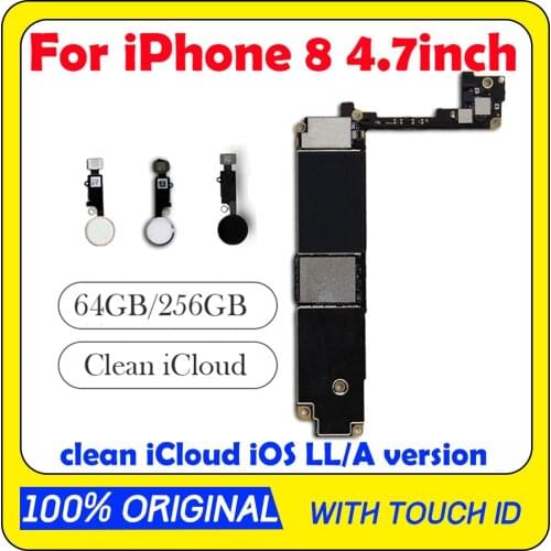 64GB Motherboard For iPhone 8 256GB Unlocked Full Chip IOS System For iPhone 8 4.7 motherboard 4G LTE