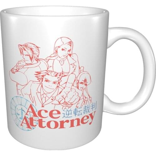 Ace Attorney Faded Red Nd Blue White Casual Mug Coffee Cup Coffee Mug Glasses Cute Cup