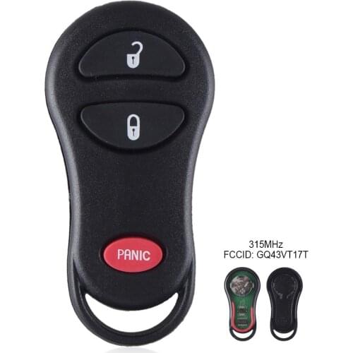315MHz 3 keys Auto Car Vehicle Remote Control Key Fob GQ43VT17T for Dodge car accessories
