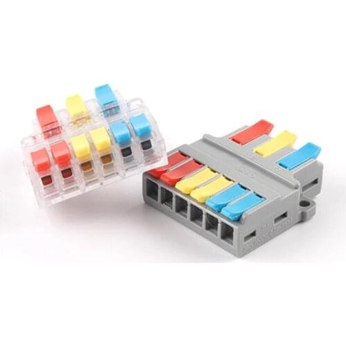 Quick Docking Connector NC636 Universal Push-in Cable Wiring Terminal Block Connectors into 0.5-6mm2/Out 0.5-4mm2