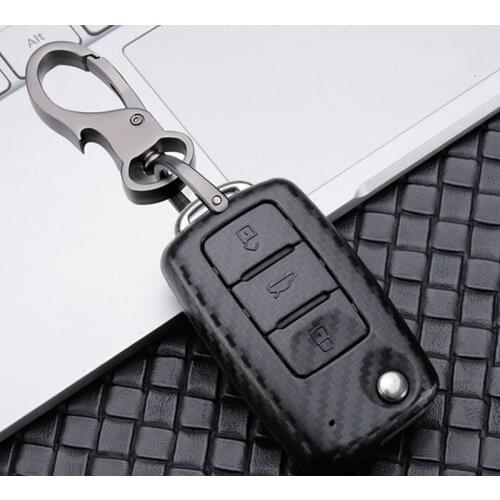 Carbon Fiber Car Key Case For VW Golf 7 MK7 Tiguan MK2 Skoda Octavia A7 Kodiaq Jetta POLO Passat Fabia SEAT Leon Touareg Beetle