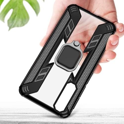 Transparent Armor Case For Huawei Honor 20 Pro V30 10i 10 20i 8A P30 Mate 20 P Smart Nova 5T 8X Pro Lite Ring Holder Clear Cover