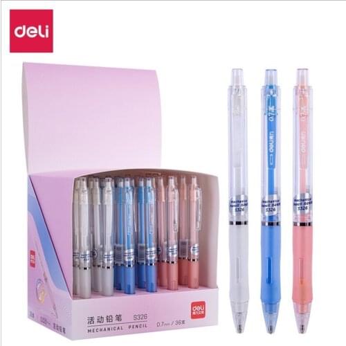 Deli Mechanical Pencils 36 Pcs 0.5mm/0.7mm High Quality Automatic Pencil Kawaii School Supplies Student Stationery Wholesale