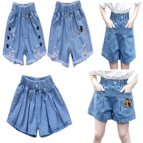 Baby Boy Girls Shorts Jeans 2021 Summer Printing Denim Cotton Casual Kids Short Pants For Children Trousers 2-1Years Clothing