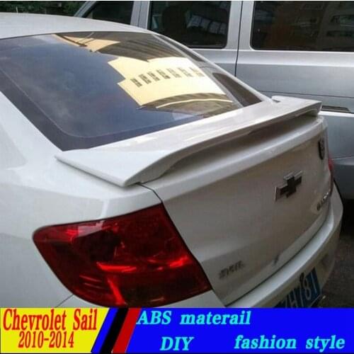 Use for chevrolet sail spoiler 2010-2014 sail spoiler with led light ABS Material Car Rear Wing Primer Color Rear Spoiler