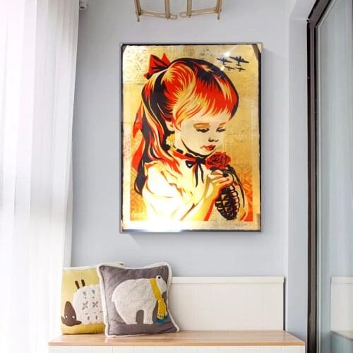 World Famous Oil Painting Young Nice Girl on Canvas Prints Picture Photo Mural for Stairs Room House Gallery Home Decor Cuadros