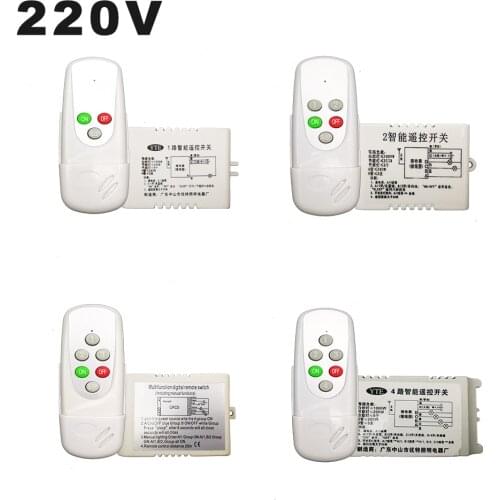 AC 220V 4 Way 5 Sections ON/OFF Multifunction Intelligent Digital Lamps Wireless Remote Control Switch for Ceiling Crystal Lamp