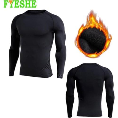 Mens Compression T-Shirt Gym Fitness Thermal Sport Running Long Sleeve T-Shirts Jogging t-shirt