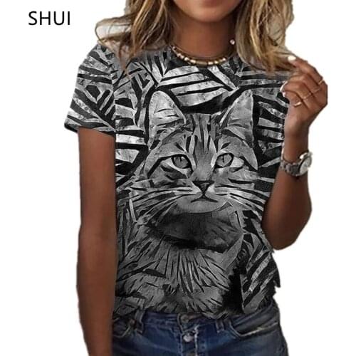 NEW SUMMER Ladies MUSIC T SHIRT Unisex Funny T-shirt Casual 3d Cat Print T-shirt O-Neck Short Sleeve Top Fun T-shirt 2021