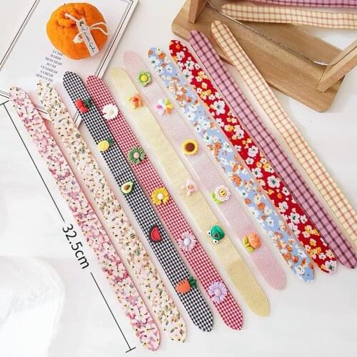 New Cute Cartoon Flower Bangs Sticker Magic Hairbands Girls Broken Hair Artifact Headbands Fruit Hair Accessories Headdress