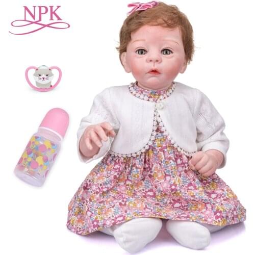 NPK 55CM Soft Body Bebe Girl Doll reborn Baby Harlow Lifelike Realistic Soft Touch Cuddly doll Hand-Made Doll Collecitbles