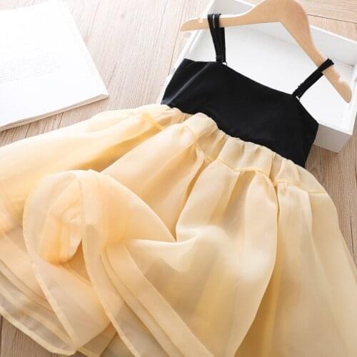 Girls Summer Stilettos Fluffy Dress Super Fairy Day Ogen Yarn Dress Sweet Cute Princess Dress