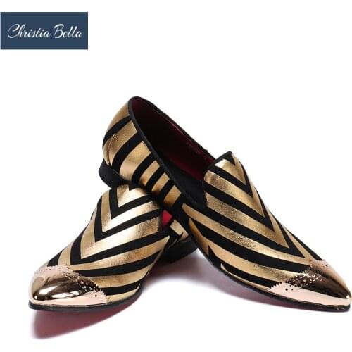 Christia Bella Luxury Fashion Summer Style Wedding and Party Loafers Shoes Brand Designer Feather Printing Dress Shoes for Men