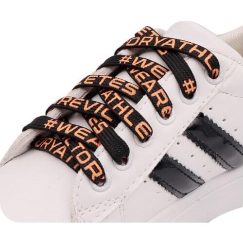 Weiou Premium Lace Silk Sceen String 8MM Excellent Cord For Unisex Sneaker "WEAREVICTOR" Printed Lacet Orange/Black шнурки