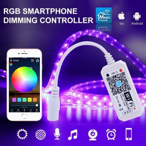 Smart WiFi Controller LED Strip RGB Wireless Remote Control Music Voice Magic Home Pro Control work with IFTTT Google/alexa home