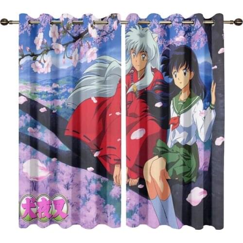 Bedroom Modern Luxury Blackout Curtain Customized Drapes 3D Inuyasha Printed Window Curtains for Living Room Cortinas Rideaux