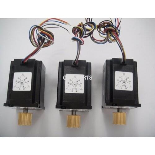 3 pieces Leadshine 3 phase Stepper Motor 573S15-L NEMA23 24 Teeth 3M Timing Pulley for CO2 Laser Engraving Cutting Machine