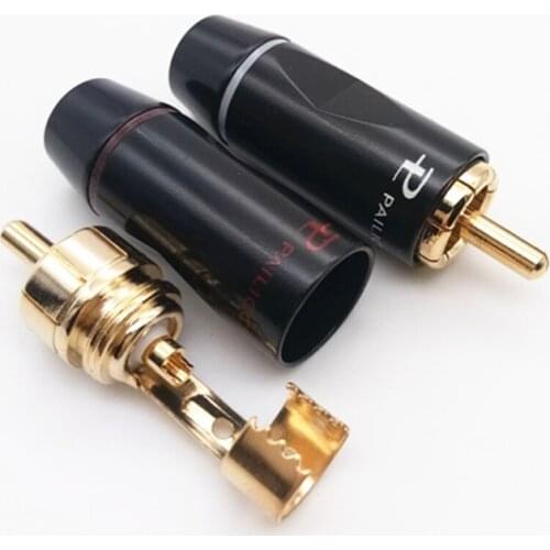 10pcs Pure Copper Gold-plated Lotus Head Thickened 8.5mm Hole RCA Lotus Plug Audio Cable Welding Head