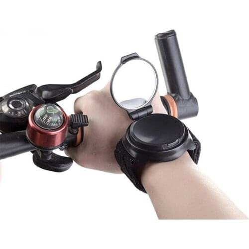Bicycle Back Mirror Cycling 360 Degree Rotate MTB Arm Wrist Strap Rear View Waterproof Riding Accessories Mini Bicycle Rearview