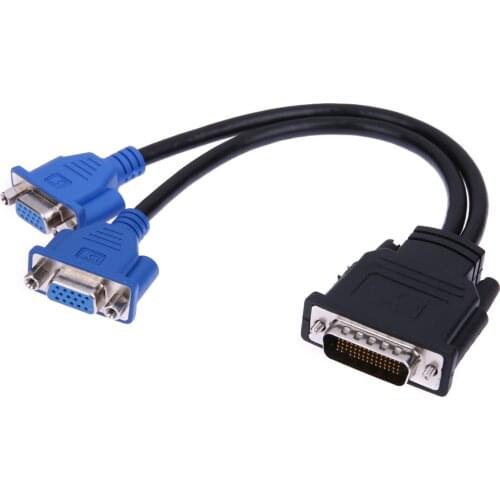 DMS-59 Pin Male to 2 VGA 15 Pin Female Video Splitter Adapter Cable Monitor Adapter Extension Converter Video Cable For PC TV