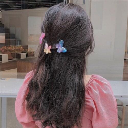 New Butterfly Hair Clips for Women Glitter Barrette Hairpins Wedding Hair Accessories Tools Candy Cute Girls Child Gifts