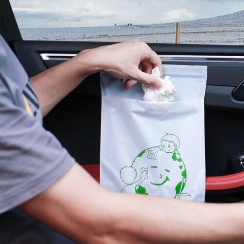 10/5/1pcs Car Trash Bag Disposable Self-Adhseive Cartoon Car Trash Rubbish Holder Biodegradable Square Dust Case Clean Pockets