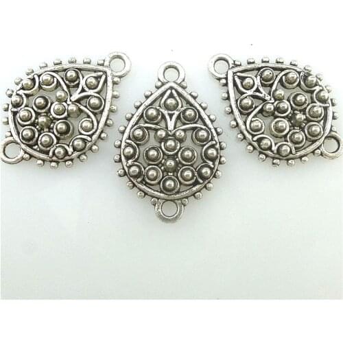 12pcs Water Drop Flower Connection Charms Diy Earrings Connector Charms For Jewelry Making 15418 25*17*3.5mm