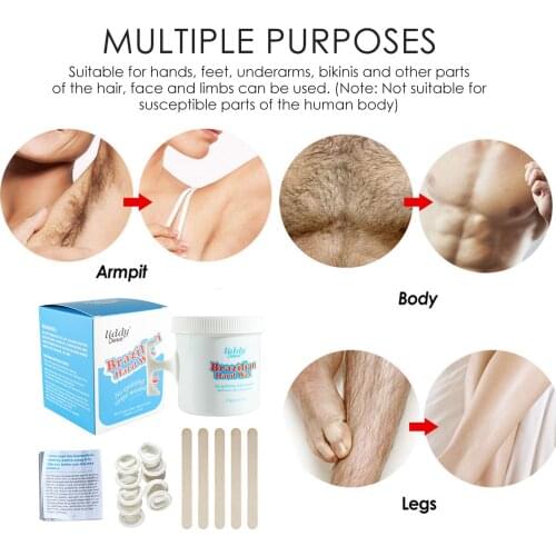 150g Hair Removal Canned Wax Kit Depilatory Hot Film Wax Removing Bikini Face Hair Legs Arm Hair Removal Bean Unisex