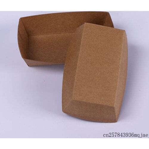 200pcs Kraft Paper Ship Boxes Hot Dog BBQ Paper Tray Fried Chicken Popcorn Dessert Box Food Package for Party