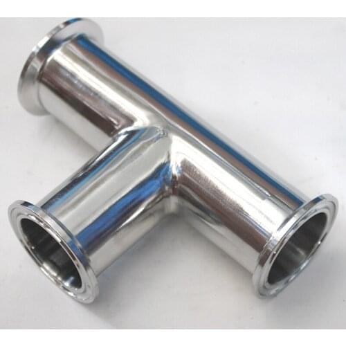 3/4" 19mm Stainless Steel SS304 Sanitary 3 Way Tee Weld Ferrule OD 50.5mm fit 1.5" Tri Clamp Moonshine still