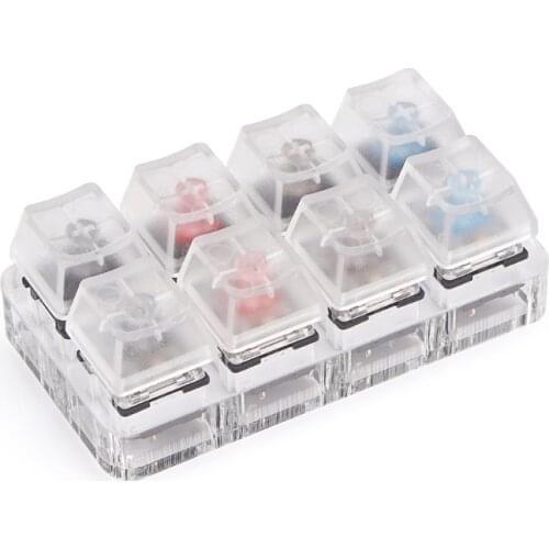 8 Key Caps Translucent Keycaps Testing Tool Cherry MX Switches Keyboard Tester Kit Clear Keycaps Sampler PCB Mechanical Keyboard