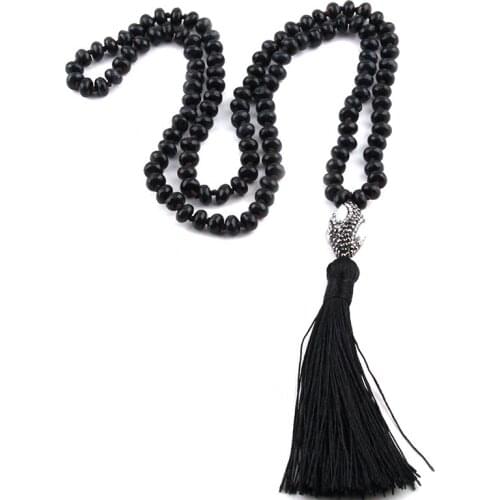 Free Shipping Fashion Bohemian Tribal Jewelry Abacus Stones Oval Pearl Paved Crystal Tassel Necklaces For Women Ethnic Necklace