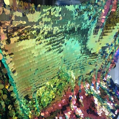 3*4cm Large Sequin Laser Shining Purple Gold Flash Fabric Stage Party Background Decoration Designer DIY Dress Sequins Fabric