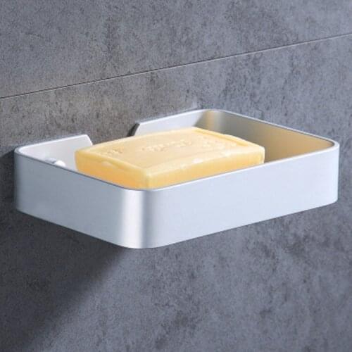 Black space aluminum bathroom storage soap box fertilizer soap net creative wall hanging soap holder soap box toilet