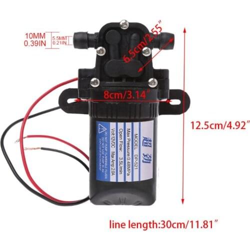 DC 12V 3.5L/Min 0.48MPa 70 PSI Diaphragm High Pressure Self Priming Water Pump