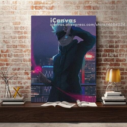 Satoru Gojo Jujutsu Kaisen Anime Decoration Prints Canvas Home Decor Dorm Living Room Bedroom Poster Painting Wall Art