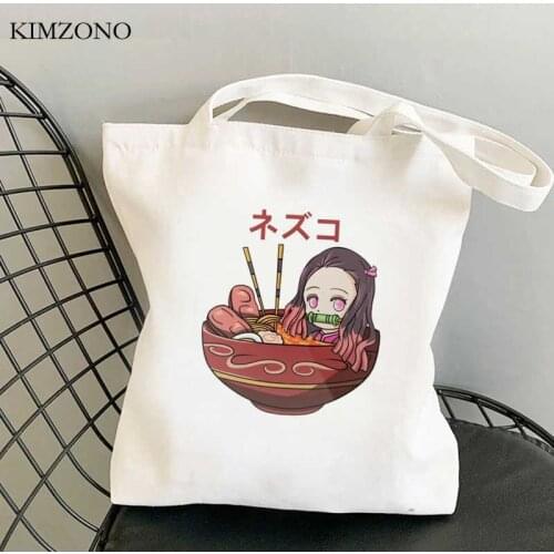 Demon Slayer Kimetsu No Yaiba shopping bag bolso jute bag canvas grocery bag tote sac cabas boodschappentas reciclaje custom