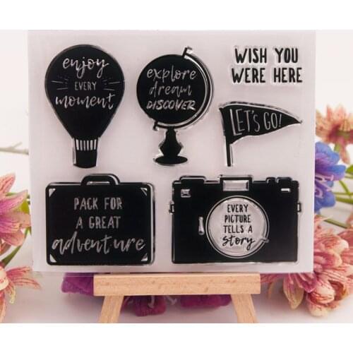 DIY Clear Silicone Stamp / Seal for DIY Scrapbooking / Album Decorative Clear Stamp Sheets T1389 Travel Bag