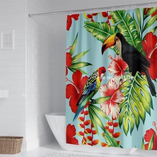 Jungle Series Design Waterproof and Mildew Proof with Hook Washable Color Shower Curtain Home Bathroom Decoration Color Printing