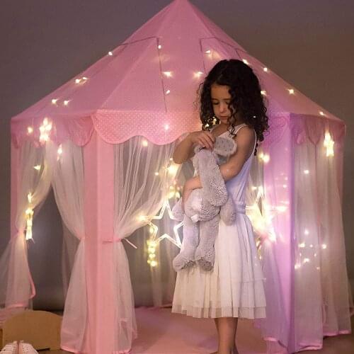 Pink blue girls Castle Playtent Portable Childrens Tent Toy Ball Pool Play House Kids Small House Folding outdoor Garden Tent