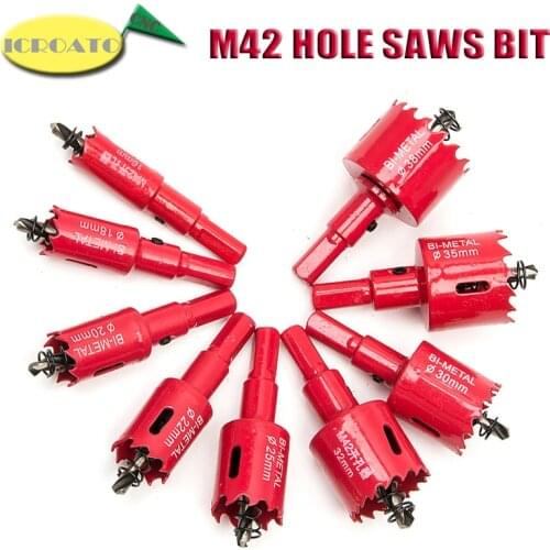 Hole Saws 9PCS M42 Bi-Metal Drill Bit Cutter Carpentry Tools Cutting Metal Plastic Iron Hand Tools HSS Steel Wood Drilling Bits