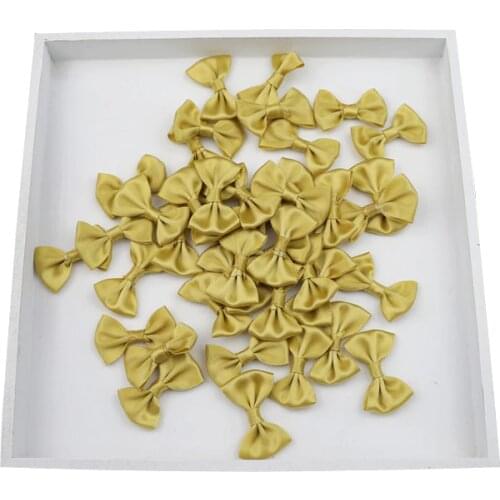 50Pcs Silk Ribbons Bow-Knot Bow Satin Party Wedding Decoration Crafts Applique Bowknot DIY Scrapbooking DIY Crafts Supplies
