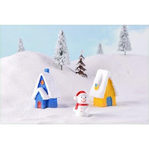 1 Pcs 4 Style Mini House Snow White Small Cottages Toys Crafts Moss Terrarium Ornament Landscape Miniature Garden Supplies