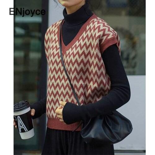 Fashion Casual Tank Tops Pullover Elasticity Sweater Spring Autumn Women Sleeveless V-Neck Knitted Vest Japanese Style Retro Top
