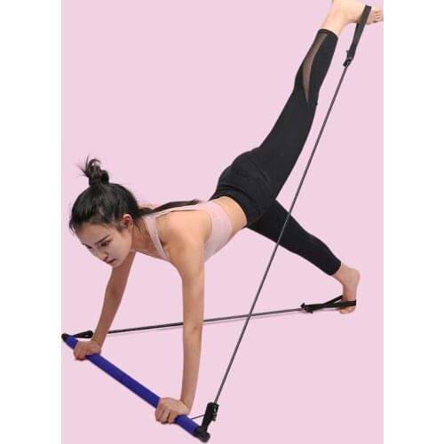 Yoga Rally Bar Pilates Bar Set Portable Home Pilates Fitness Bar Slim Bar Fitness Rope Puller Yoga Whole Body Rally Bar