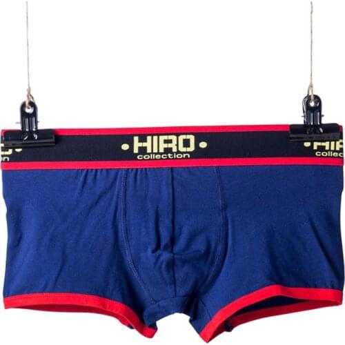 Plus size HIRO mens lingerie new mesh cotton breathable underwear contrast color comfortable male boyshort Boxers panties M-2XL