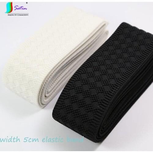 Wholesale Width 5cm Trousers Elastic Ribbon Garment Accessories Black White Concave-convex Rhombic Patterned Elastic Band A0052C