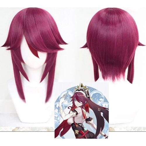 Game Genshin Impact Rosaria Cosplay Wig Heat Resistant Synthetic Hair Wigs + Wig Cap