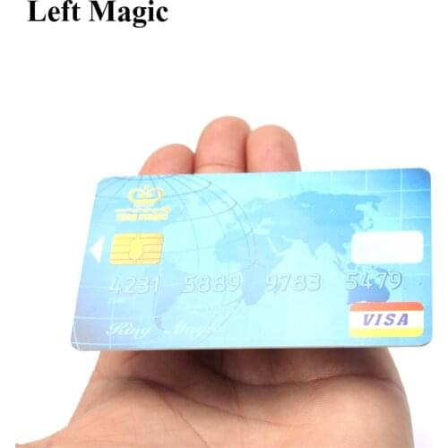 Floating Credit Card Magic Tricks 2 Pcs Credit Card + 1 Pcs PVC Transparent Bar Card Magic Close-Up Satge Magic Props C2028