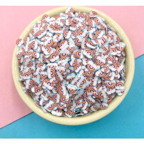 50g Polymer Hot Soft Clay Rainbow Slices Sprinkles for Crafts DIY Making Slime Filling Accessories Nail Art Stickers